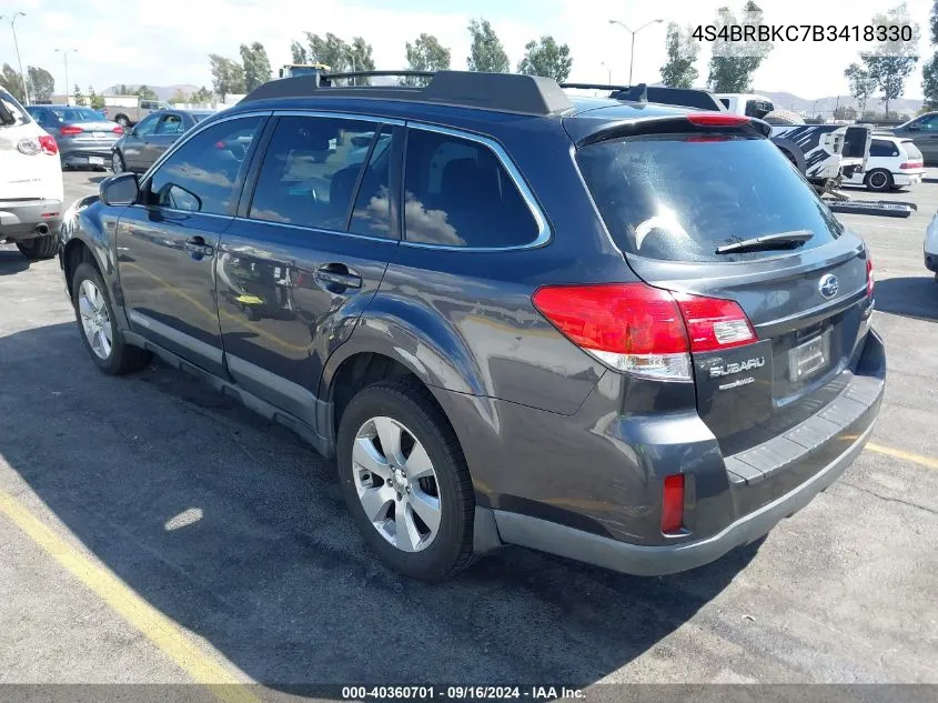 4S4BRBKC7B3418330 2011 Subaru Outback 2.5I Limited