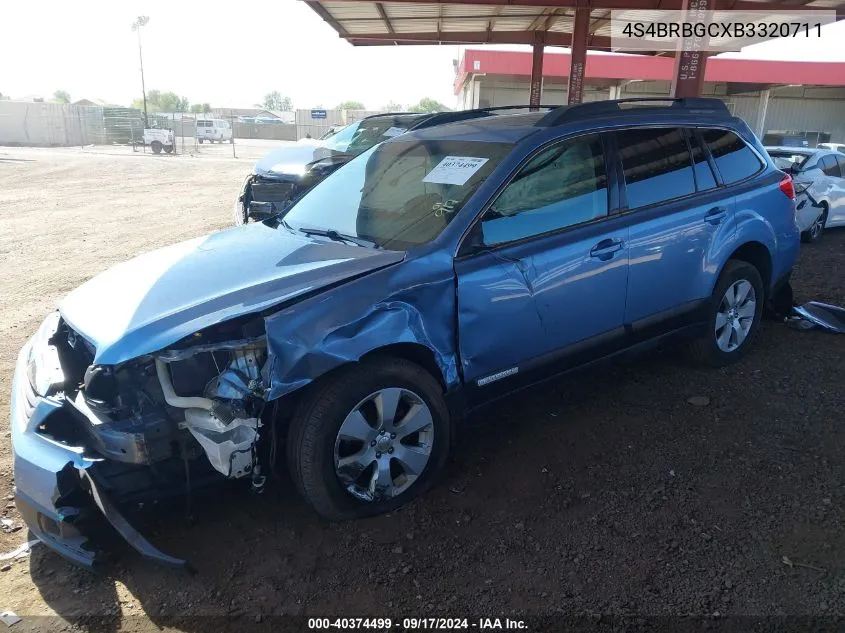 2011 Subaru Outback 2.5I Premium VIN: 4S4BRBGCXB3320711 Lot: 40374499