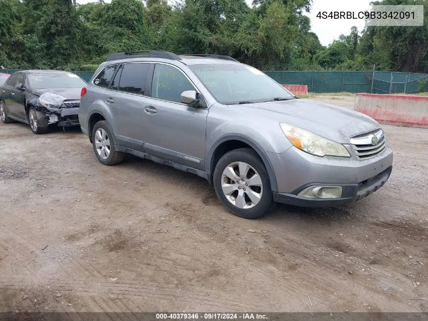 2011 Subaru Outback 2.5I Limited VIN: 4S4BRBLC9B3342091 Lot: 40379346