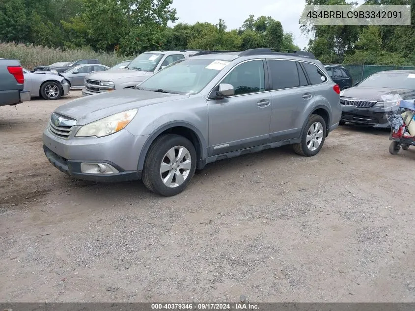 4S4BRBLC9B3342091 2011 Subaru Outback 2.5I Limited