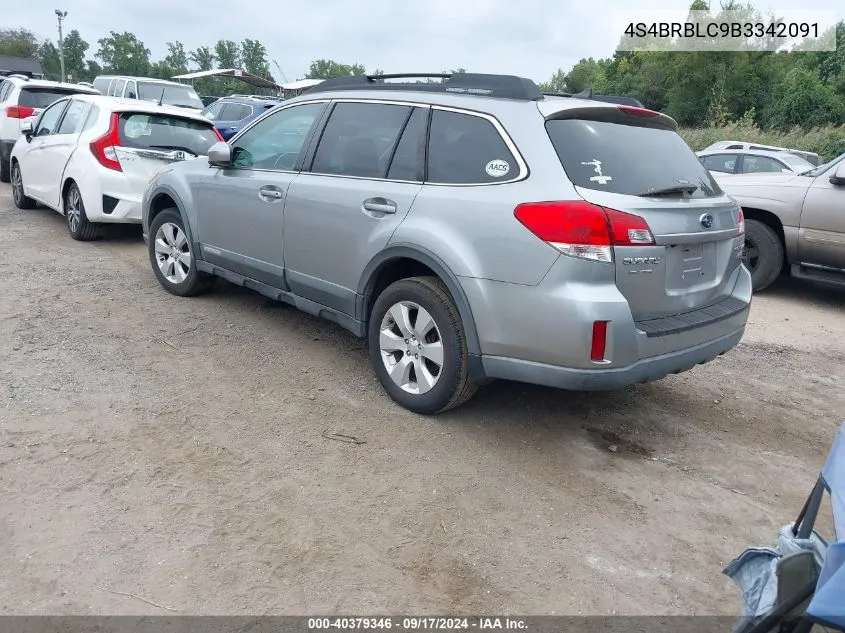 2011 Subaru Outback 2.5I Limited VIN: 4S4BRBLC9B3342091 Lot: 40379346