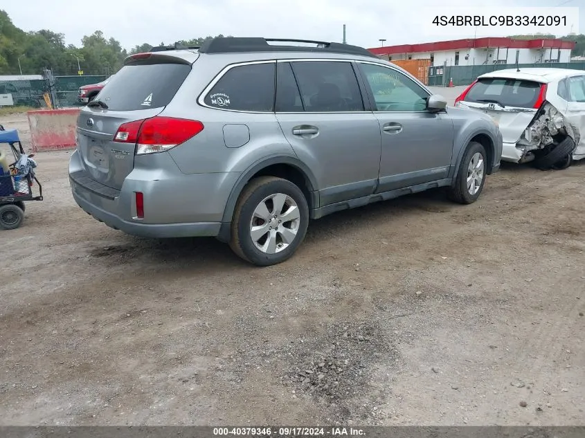 4S4BRBLC9B3342091 2011 Subaru Outback 2.5I Limited