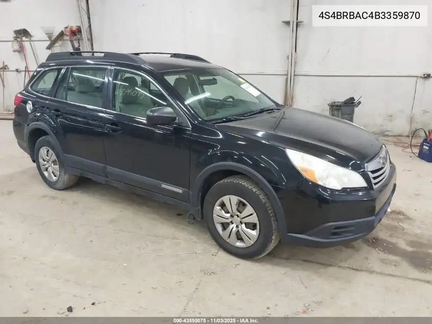 4S4BRBAC4B3359870 2011 Subaru Outback 2.5I