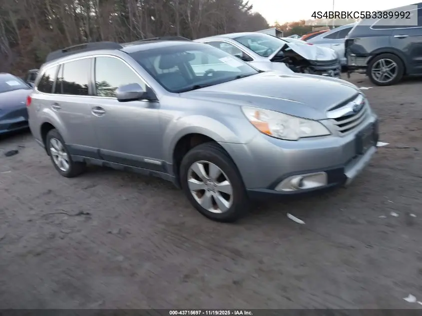 4S4BRBKC5B3389992 2011 Subaru Outback 2.5I Limited