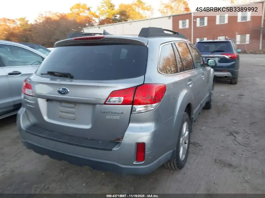 4S4BRBKC5B3389992 2011 Subaru Outback 2.5I Limited