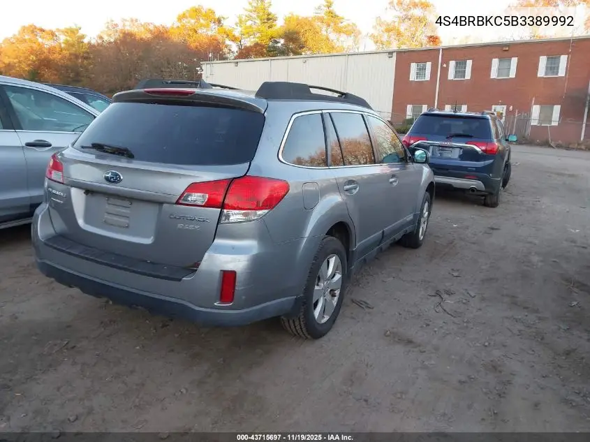 4S4BRBKC5B3389992 2011 Subaru Outback 2.5I Limited