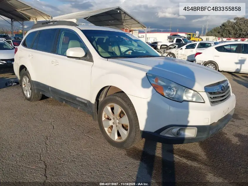 4S4BRBFC4B3355858 2011 Subaru Outback 2.5I Premium
