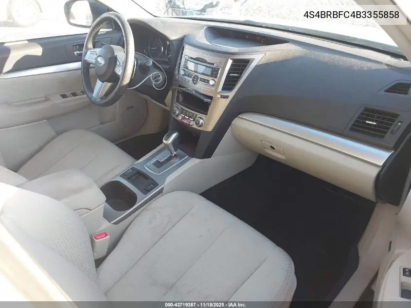 4S4BRBFC4B3355858 2011 Subaru Outback 2.5I Premium