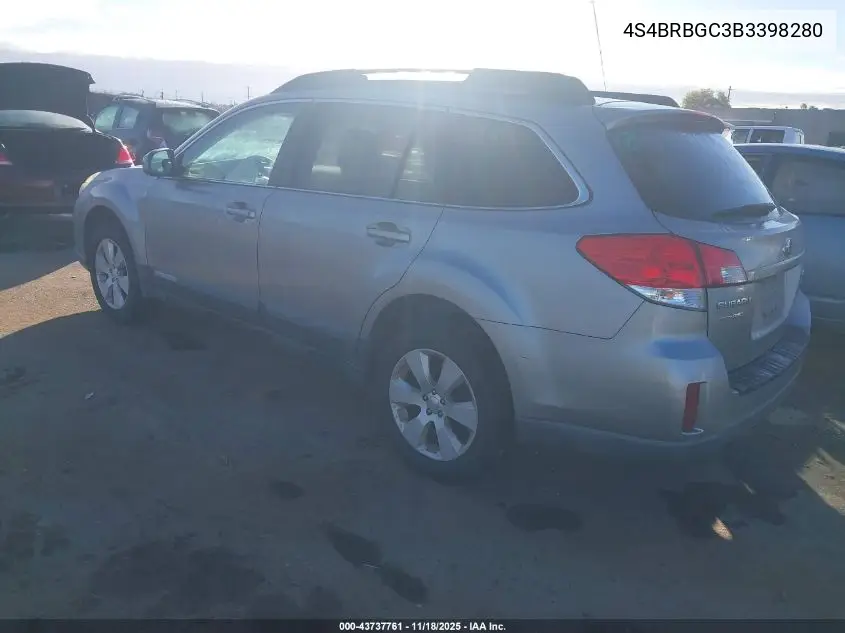 4S4BRBGC3B3398280 2011 Subaru Outback 2.5I Premium