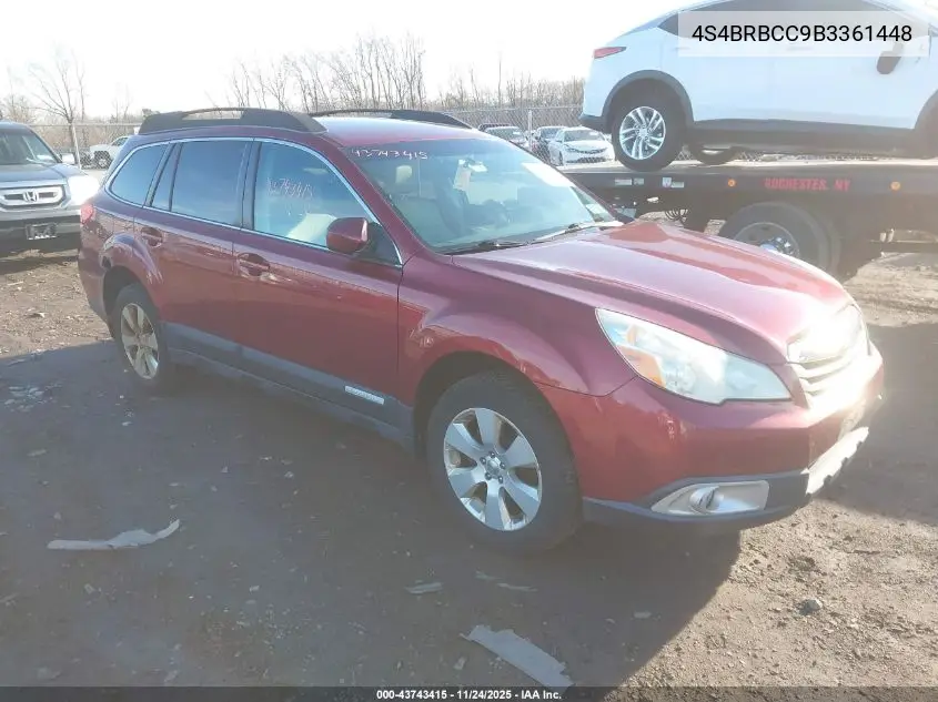 4S4BRBCC9B3361448 2011 Subaru Outback 2.5I Premium