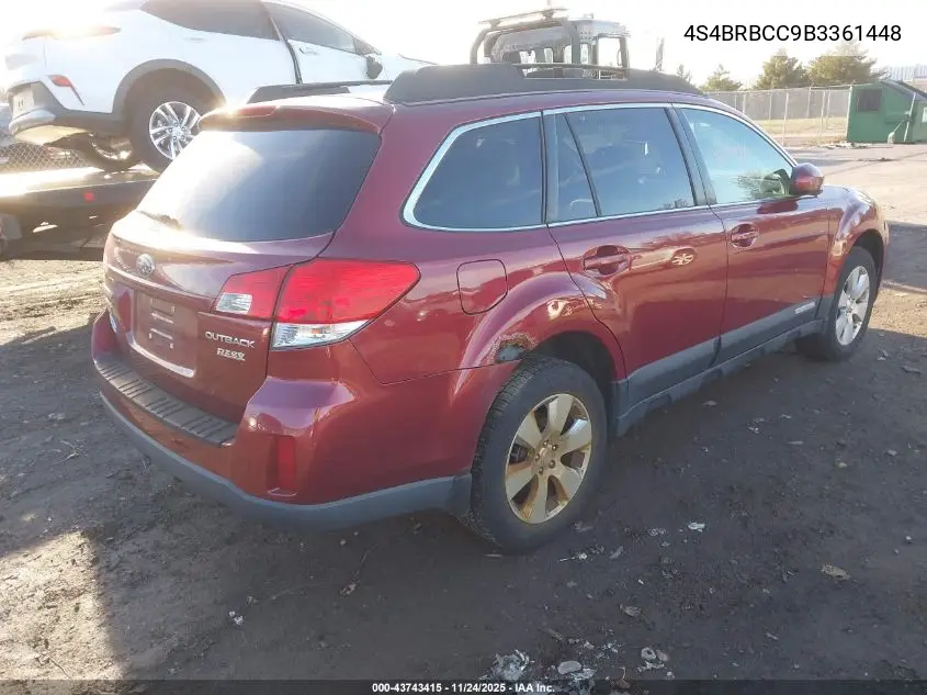 4S4BRBCC9B3361448 2011 Subaru Outback 2.5I Premium