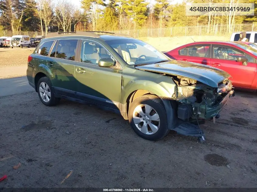 4S4BRBKC8B3419969 2011 Subaru Outback 2.5I Limited