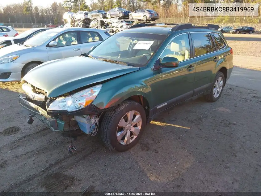 4S4BRBKC8B3419969 2011 Subaru Outback 2.5I Limited