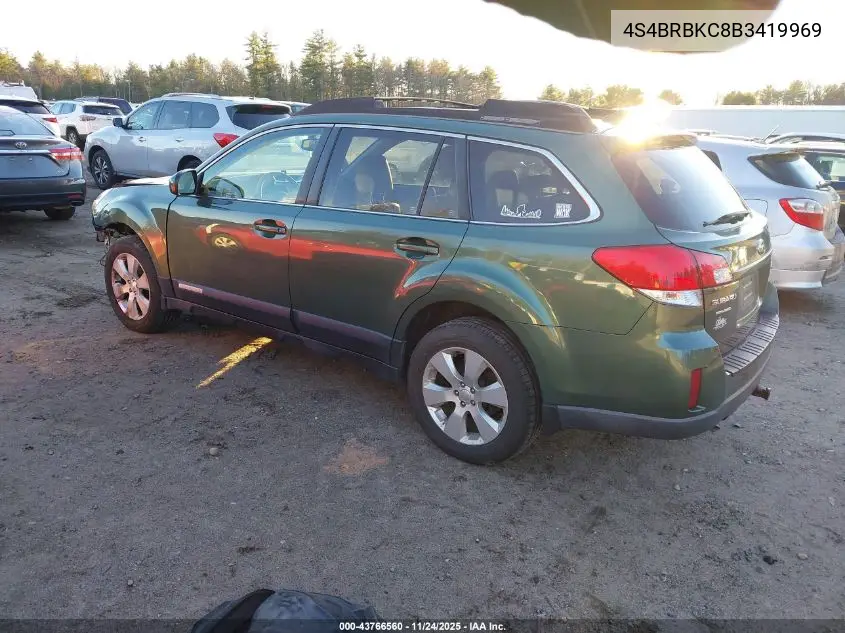 4S4BRBKC8B3419969 2011 Subaru Outback 2.5I Limited