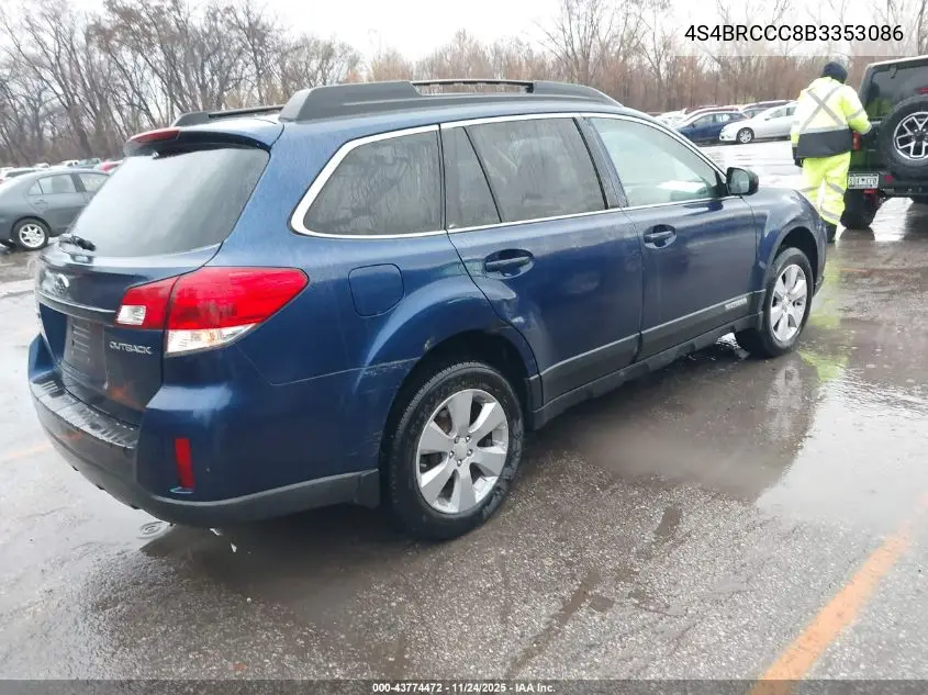 4S4BRCCC8B3353086 2011 Subaru Outback 2.5I Premium