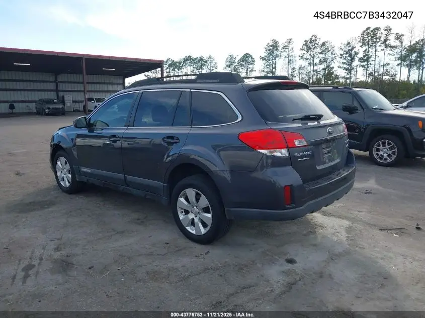 4S4BRBCC7B3432047 2011 Subaru Outback 2.5I Premium