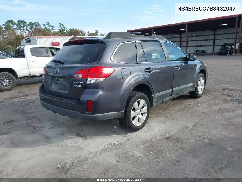 4S4BRBCC7B3432047 2011 Subaru Outback 2.5I Premium