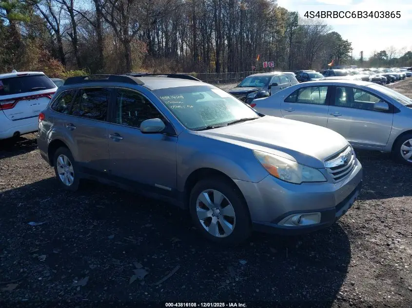 4S4BRBCC6B3403865 2011 Subaru Outback 2.5I Premium