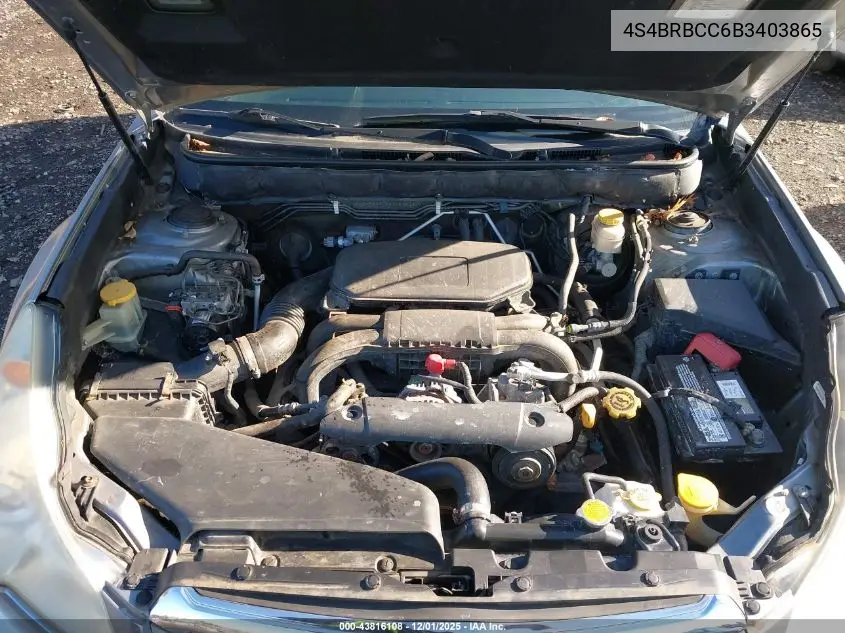 4S4BRBCC6B3403865 2011 Subaru Outback 2.5I Premium