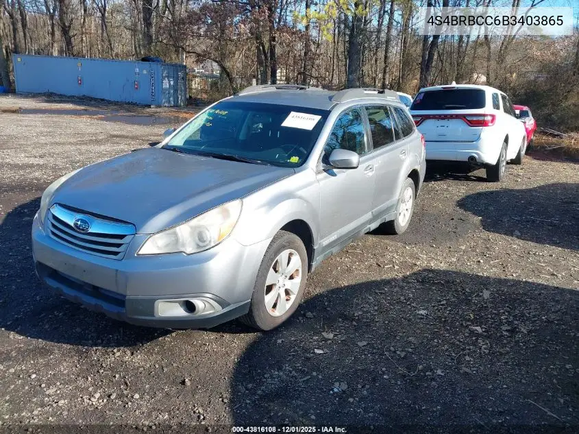 4S4BRBCC6B3403865 2011 Subaru Outback 2.5I Premium