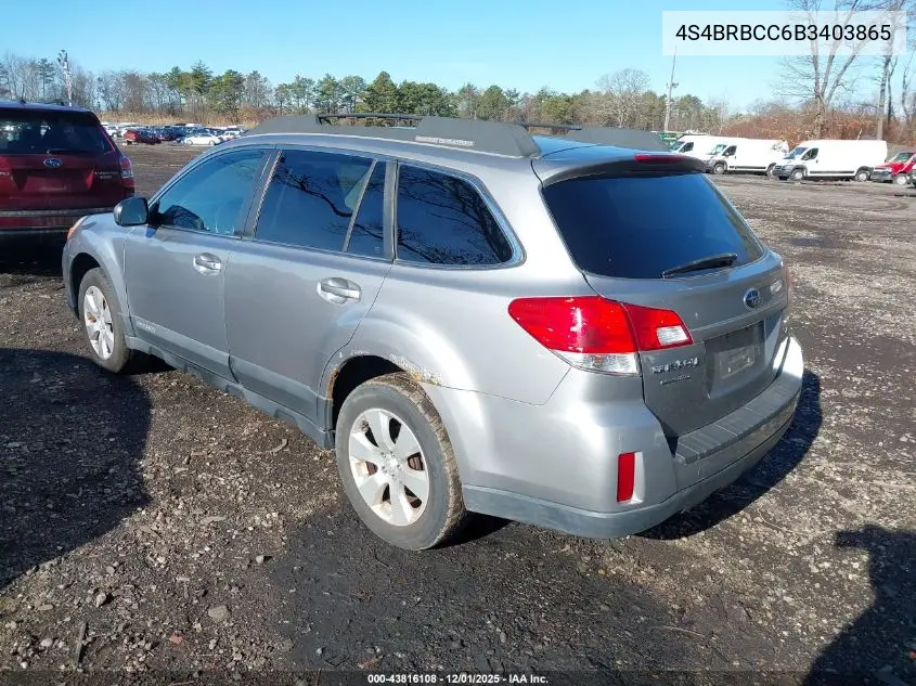4S4BRBCC6B3403865 2011 Subaru Outback 2.5I Premium