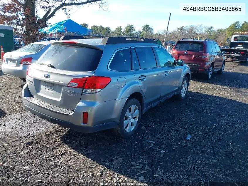 4S4BRBCC6B3403865 2011 Subaru Outback 2.5I Premium