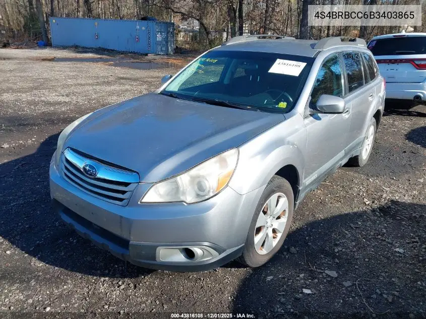 4S4BRBCC6B3403865 2011 Subaru Outback 2.5I Premium