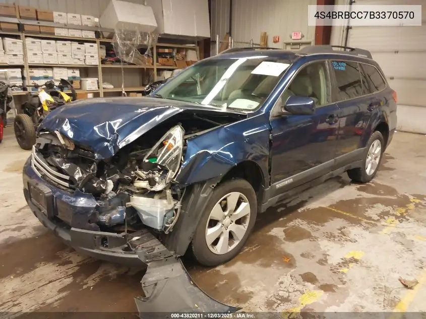 4S4BRBCC7B3370570 2011 Subaru Outback 2.5I Premium