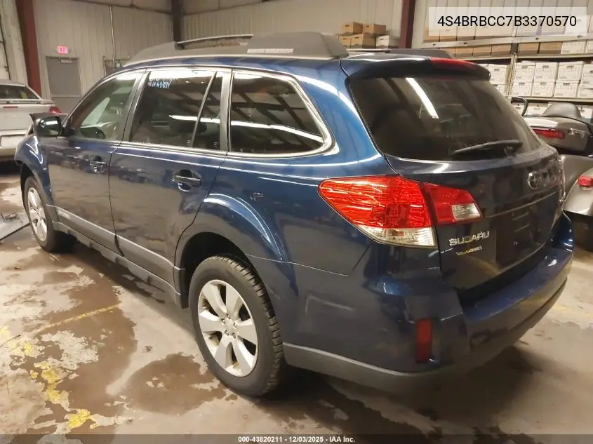 4S4BRBCC7B3370570 2011 Subaru Outback 2.5I Premium