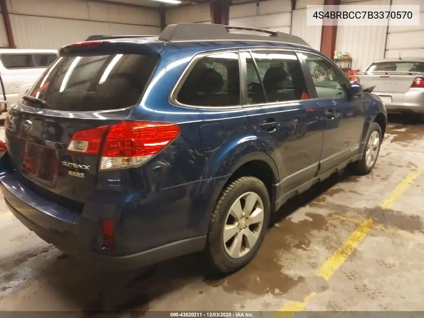 4S4BRBCC7B3370570 2011 Subaru Outback 2.5I Premium
