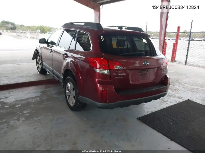 4S4BRBJC0B3412824 2011 Subaru Outback 2.5I Limited
