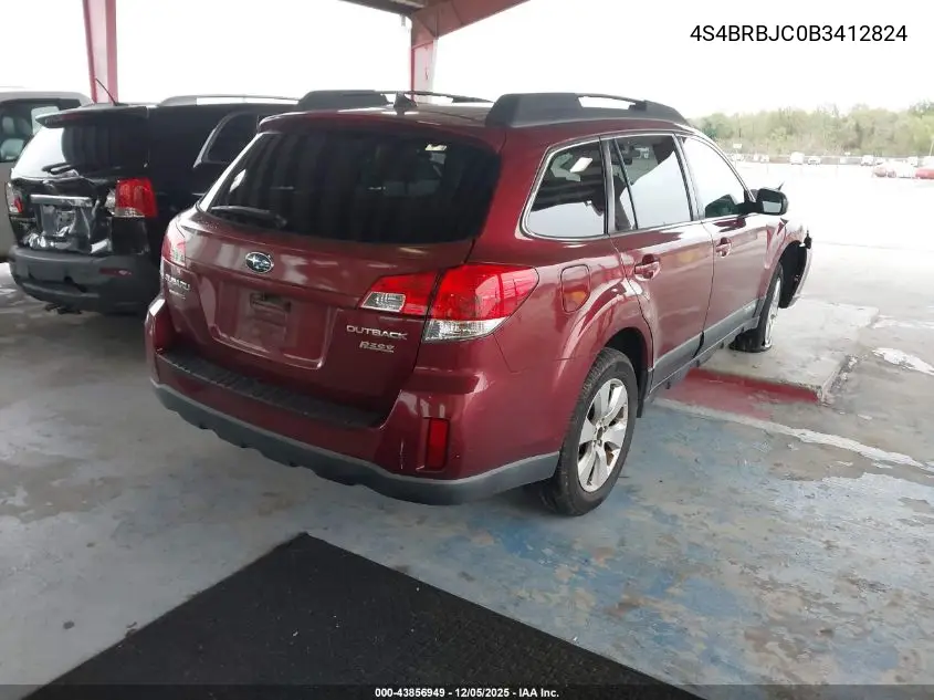 4S4BRBJC0B3412824 2011 Subaru Outback 2.5I Limited
