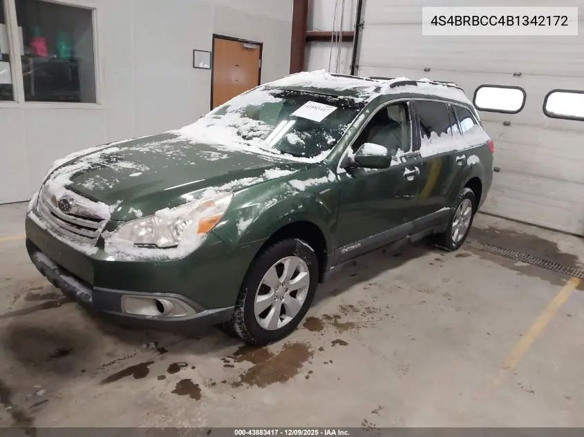 4S4BRBCC4B1342172 2011 Subaru Outback 2.5I Premium