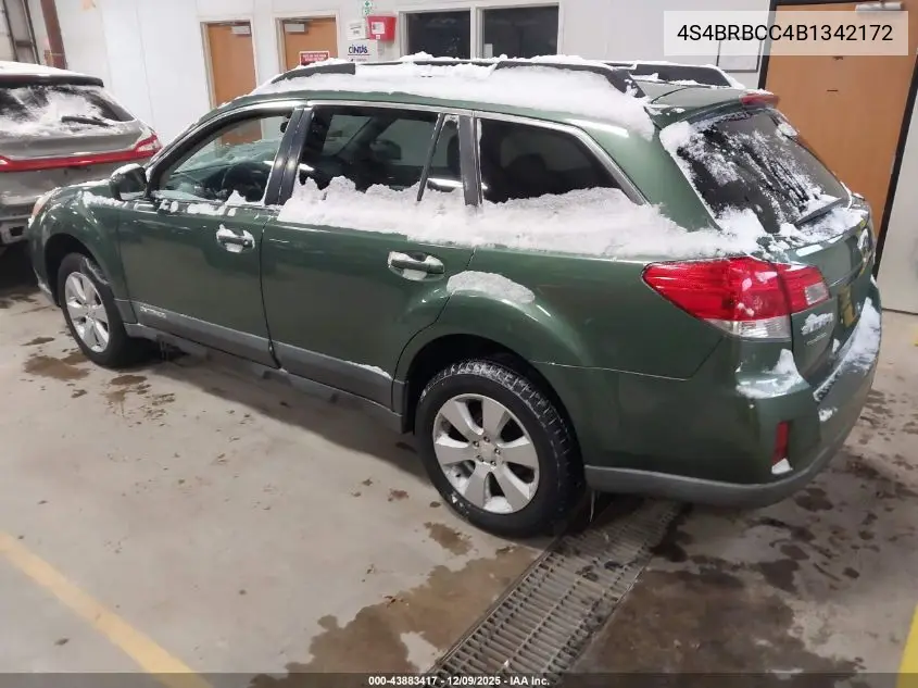 4S4BRBCC4B1342172 2011 Subaru Outback 2.5I Premium