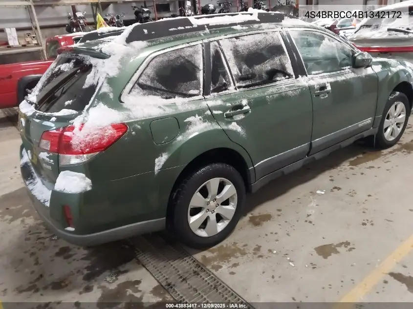 4S4BRBCC4B1342172 2011 Subaru Outback 2.5I Premium
