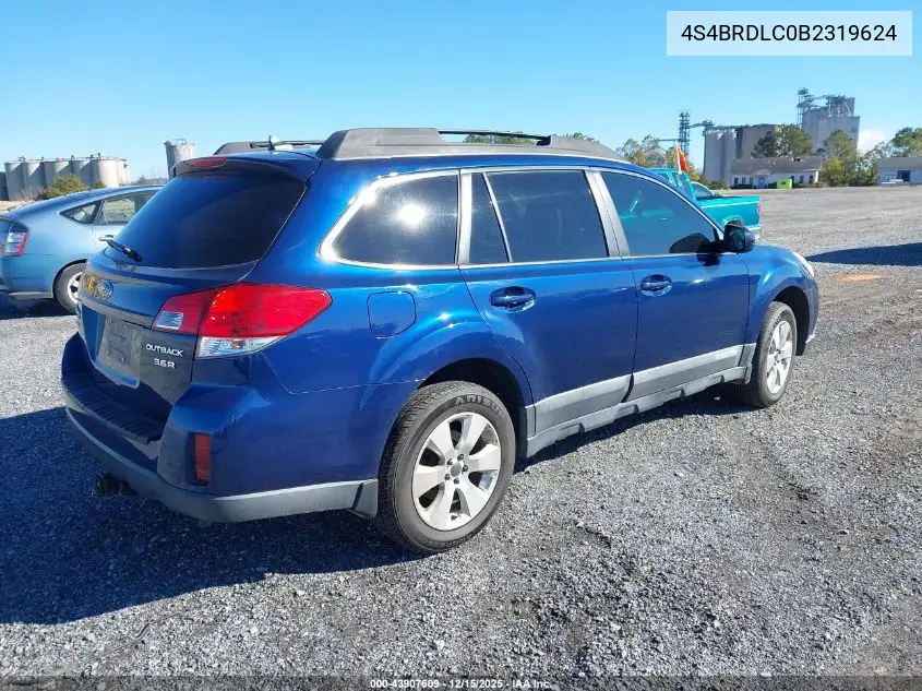 4S4BRDLC0B2319624 2011 Subaru Outback 3.6R Limited