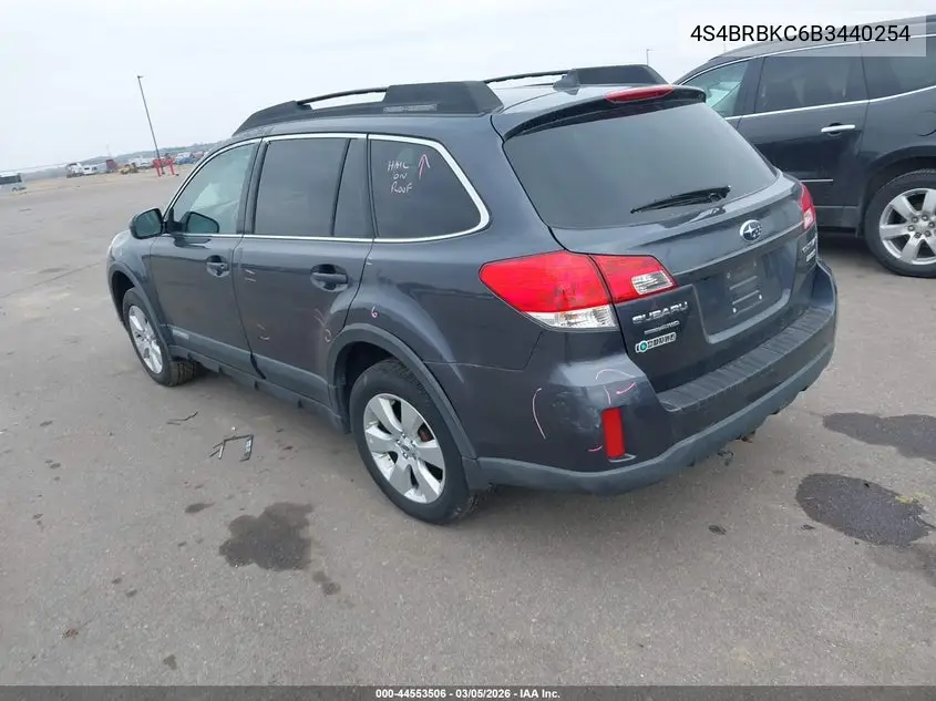 4S4BRBKC6B3440254 2011 Subaru Outback 2.5I Limited