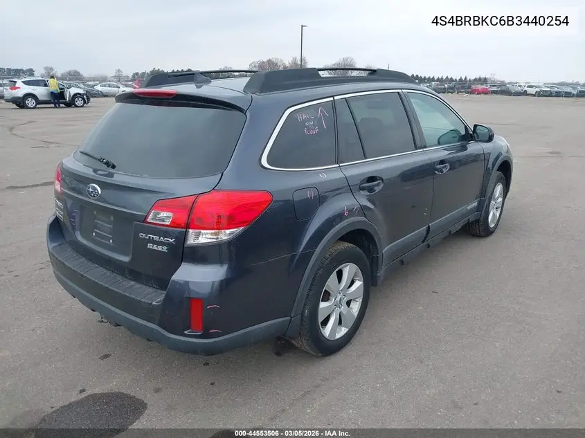 4S4BRBKC6B3440254 2011 Subaru Outback 2.5I Limited
