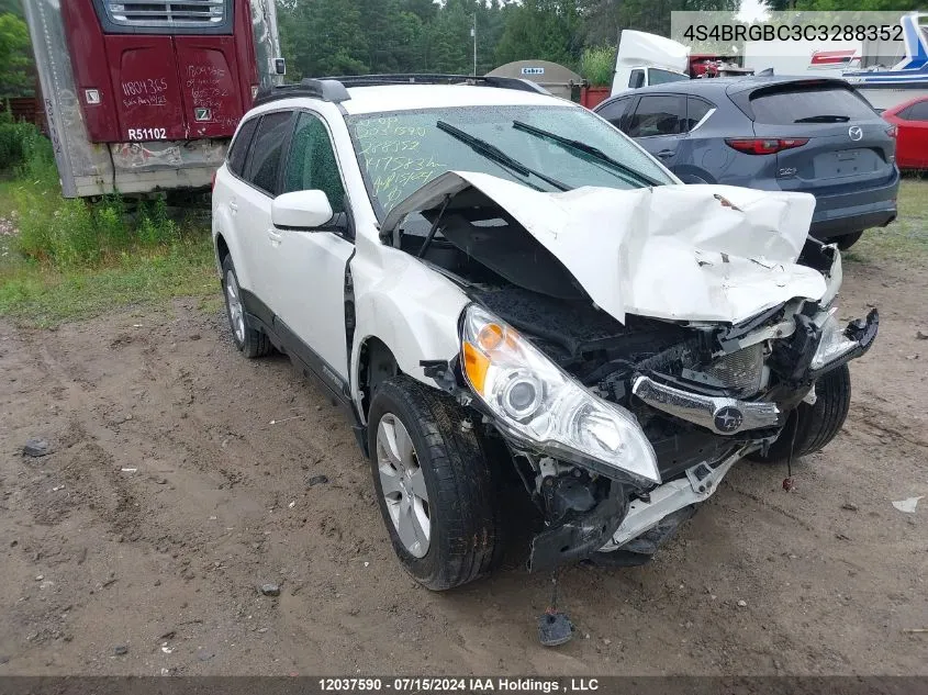 2012 Subaru Outback VIN: 4S4BRGBC3C3288352 Lot: 12037590