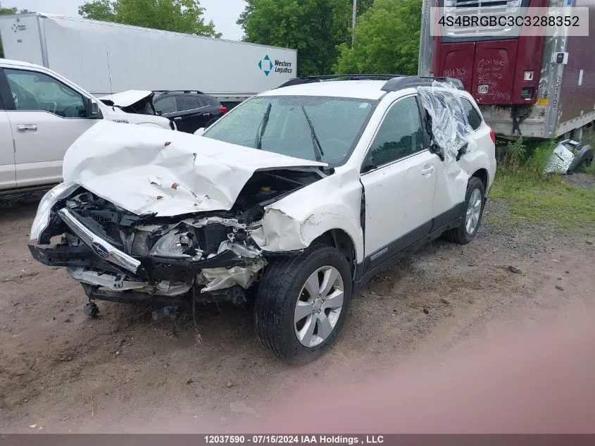 2012 Subaru Outback VIN: 4S4BRGBC3C3288352 Lot: 12037590