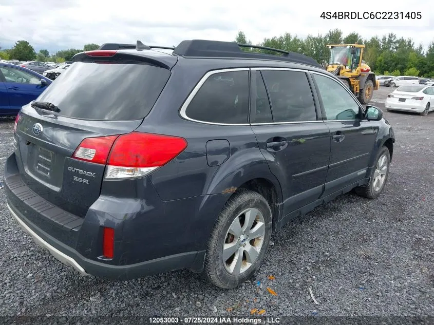 2012 Subaru Outback 3.6R Limited VIN: 4S4BRDLC6C2231405 Lot: 12053003