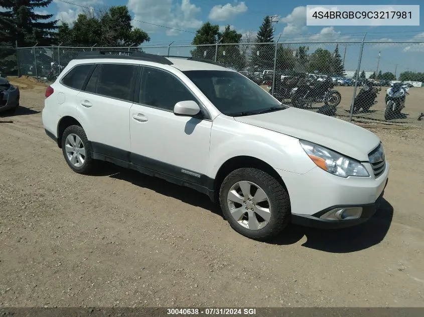 2012 Subaru Outback 2.5I VIN: 4S4BRGBC9C3217981 Lot: 30040638