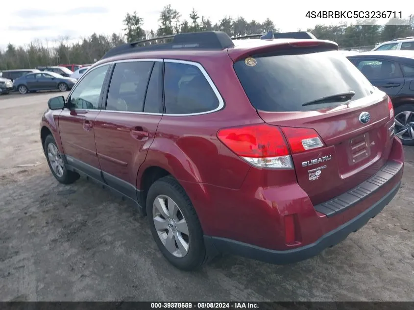 4S4BRBKC5C3236711 2012 Subaru Outback 2.5I Limited