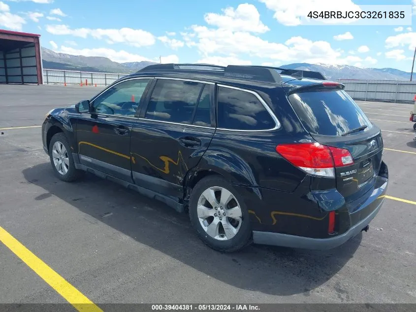 2012 Subaru Outback 2.5I Limited VIN: 4S4BRBJC3C3261835 Lot: 39404381