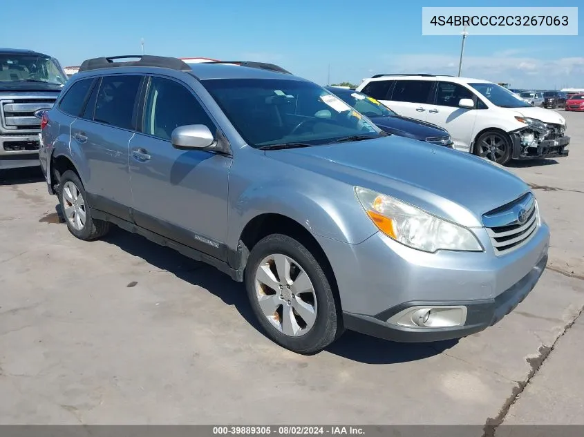 2012 Subaru Outback 2.5I Premium VIN: 4S4BRCCC2C3267063 Lot: 39889305