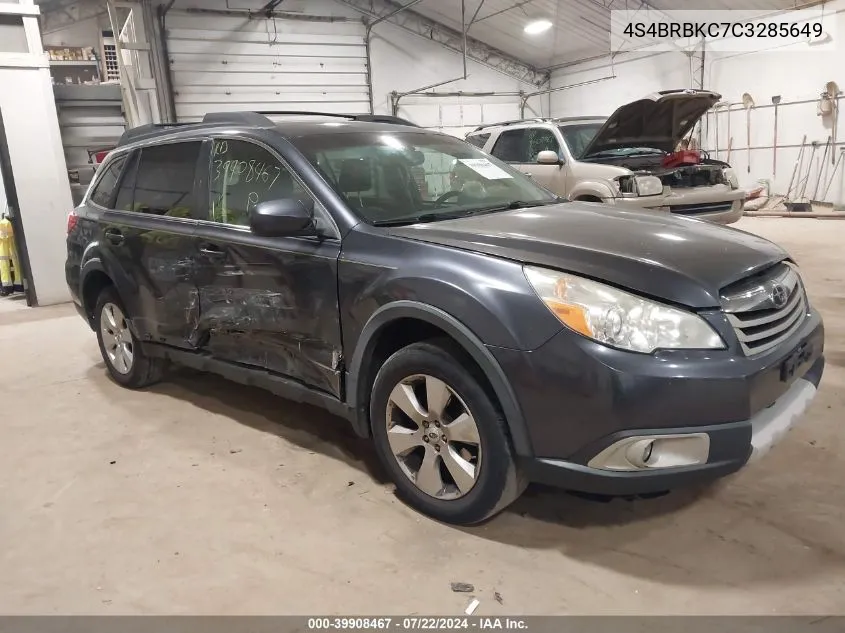 2012 Subaru Outback 2.5I Limited VIN: 4S4BRBKC7C3285649 Lot: 39908467