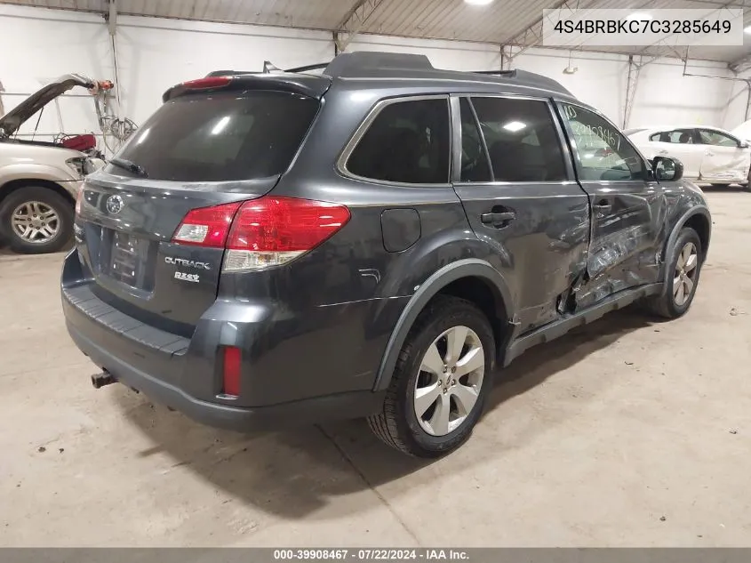 2012 Subaru Outback 2.5I Limited VIN: 4S4BRBKC7C3285649 Lot: 39908467