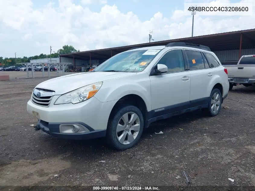 2012 Subaru Outback 2.5I Premium VIN: 4S4BRCCC4C3208600 Lot: 39909740