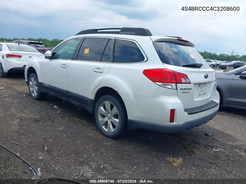 2012 Subaru Outback 2.5I Premium VIN: 4S4BRCCC4C3208600 Lot: 39909740