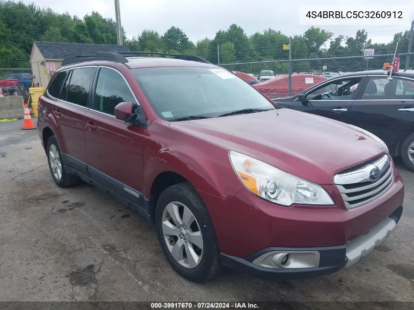 2012 Subaru Outback 2.5I Limited VIN: 4S4BRBLC5C3260912 Lot: 39917670